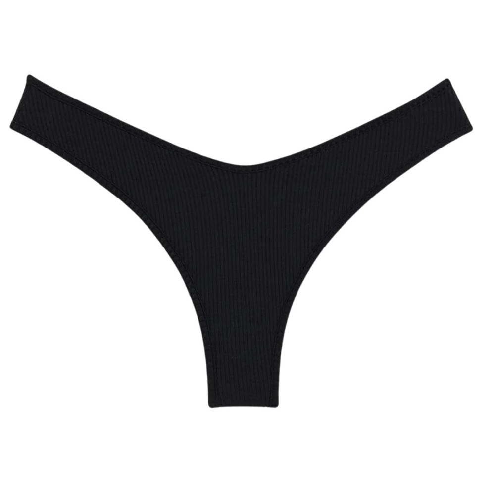 Montce Ribbed Black Bikini Bottom